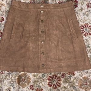 Brown suede skirt
